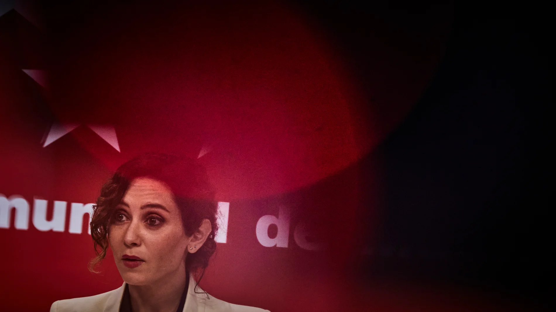 La presidenta de la Comunidad de Madrid, Isabel Díaz Ayuso durante la rueda de prensa ofrecida en la Real Casa de Correos de Madrid este jueves.