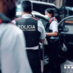 Agentes de los Mossos, en el atraco de un banco