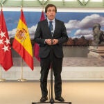 El alcalde de Madrid, José Luis Martínez-Almeida, compareció hoy en una rueda de prensa