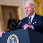 El presidente de EE UU, Joe Biden, en su discurso de este martes desde la Casa Blanca