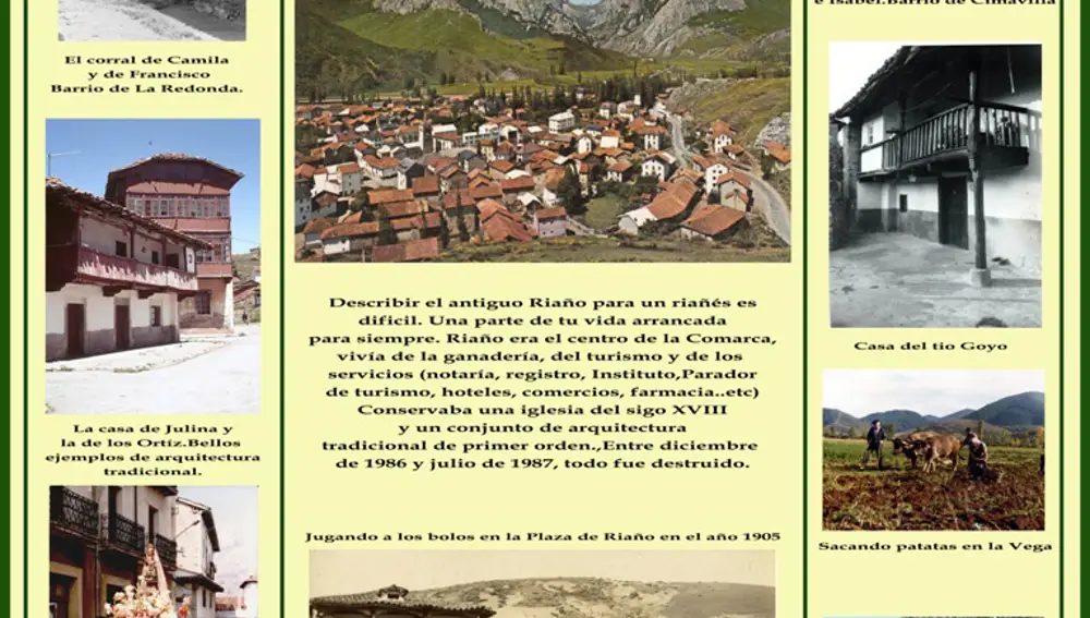Octavilla de recuerdo de lo que fue el pueblo antiguo de Riaño