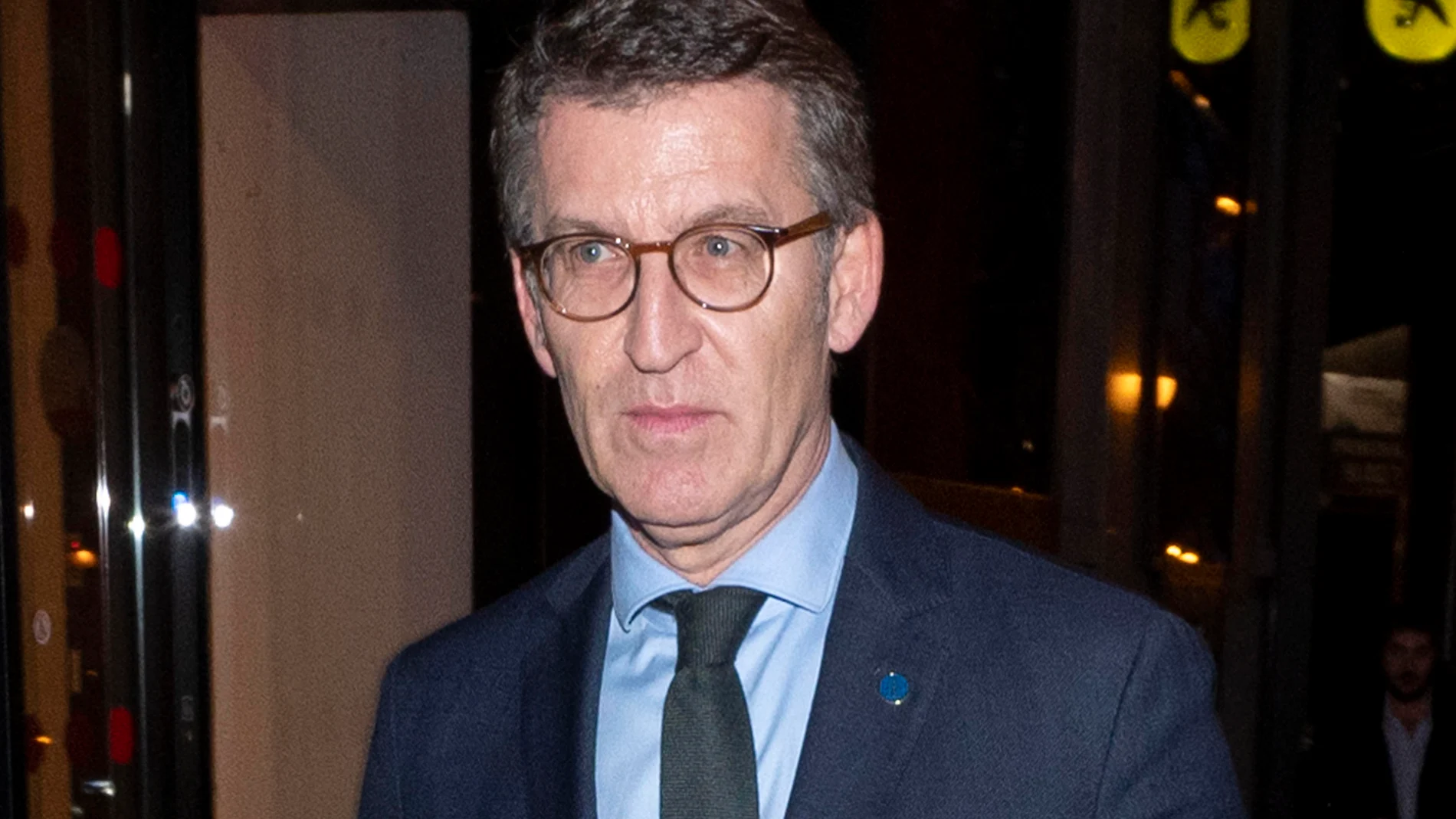 El presidente de la Xunta y líder del PP gallego, Alberto Núñez Feijóo, a su llegada a la sede de Génova