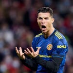 Cristiano Ronaldo, durante el partido de Liga de Campeones contra el Atlético de Madrid.