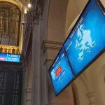 Paneles de la bolsa de Madrid