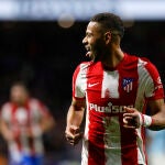 Renan Lodi con el Atlético de Madrid.
