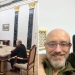 El ministro de Defensa ruso se reunió con Putin en una mesa a larga distancia, mientras que su homólogo ucraniano lo hizo con Zelenski de una forma más cercana