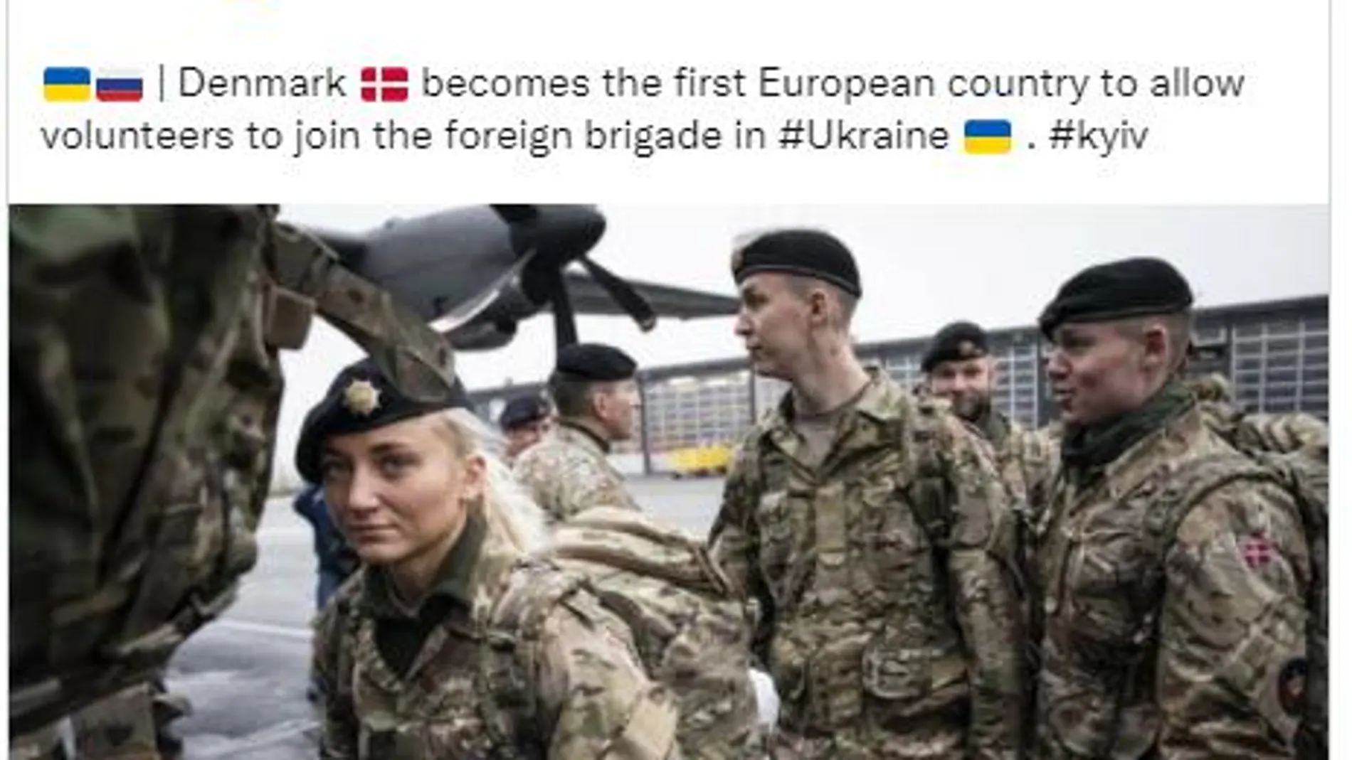 Ciudadanos daneses se alistan en la Legión Extranjera de Ucrania
