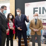 Acto de inauguración de la Feria Internacional de Enoturismo (FINE) con la participación del alcalde de Valladolid, Óscar Puente; la vicepresidenta de la Diputación, Gema Gómez; el subdelegado, Emilio Álvarez; el presidente de la Cámara de Valladolid, Víctor Caramanzana; y el director de la Feria de Valladolid, Alberto Alonso