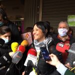Reprsentantes de los sindicatos, anunciando la huelga de docentes