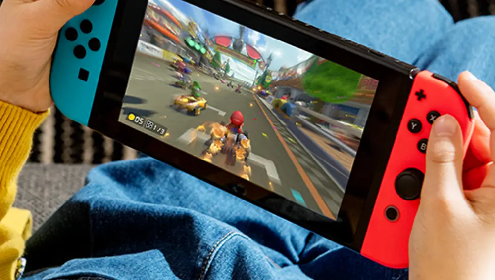 Nintendo Switch en modo portátil.