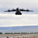 Uno de los dos aviones del Ejército del Aire que trasladó armas a Ucrania