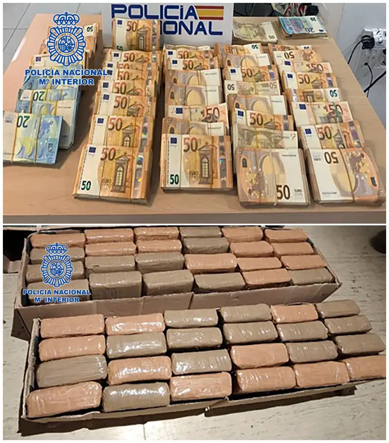 La Policía Nacional ha detenido en Marbella al histórico narcotraficante F.C.F.G., conocido como Don Carlos, e intervenido droga y dinero. EFE/ Policía Nacional