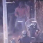 Derrumbe puerta y acometimiento contra la Guardia Civil