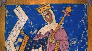Miniatura medieval que representa a la reina Urraca