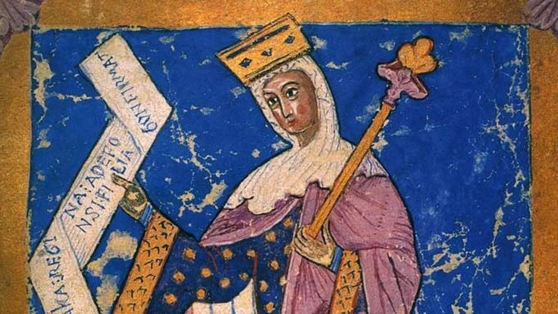 Miniatura medieval que representa a la reina Urraca