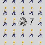 Imagen del poeta ruso Pushkin comenzó a difundirse en las redes sociales, junto a un número siete y filas del emoticono de una persona caminando