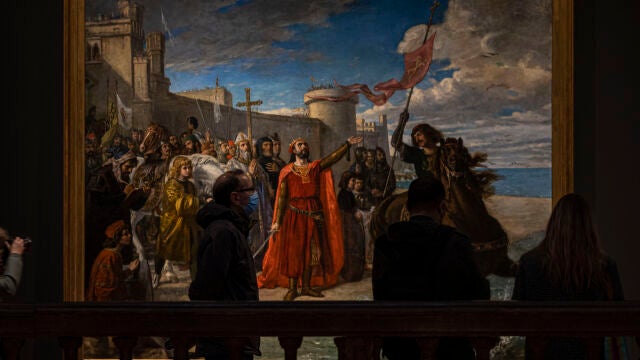 «Don Alfonso el Sabio, después de haber ganado a los moros la plaza de Cádiz» (1866), óleo de Matías Moreno González
