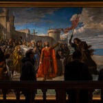 «Don Alfonso el Sabio, después de haber ganado a los moros la plaza de Cádiz» (1866), óleo de Matías Moreno González