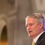El secretario general de la OCDE, Mathias Cormann, hoy en Madrid