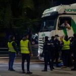 Un grupo de piquetes informativos formado por una veintena de transportistas en Ciudad Real