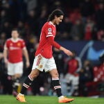 Edinson Cavani con el Manchester United.