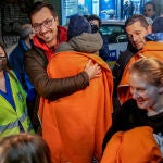 Una familia ucraniana a su llegada a Madrid