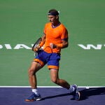 Nadal celebra uno de los puntos logrados en el partido de cuartos ante Kyrgios