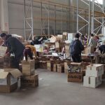 Almacén de Transleyca,donde se coorina la ayuda a Ucrania del Grupo Sibuya, Patatas Hijolusa y Legumbres Luengo