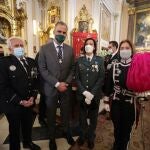 Agustín García (el primero por la izquierda) junto a Ortega Smith y dos funcionarias, en una imagen colgada en redes por el portavoz de Vox
