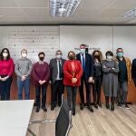 Los directores de Juventud, José Manuel Martínez; de Familias y Protección de Menores, Silvia Muñoz; de Servicios Sociales y Relaciones con el Tercer Sector, Lucía Hernández; y el gerente del Instituto Murciano de Accción Social (IMAS) con tercer sector