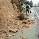 Las lluvias en Lorca provocaron desprendimientos en laderas y algunos elementos en fachadas la pasada primavera