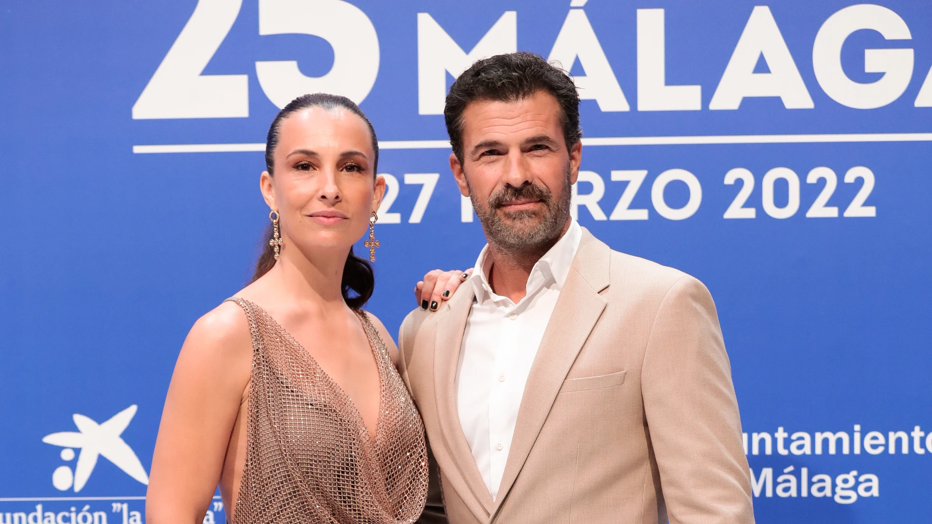 Rodolfo Sancho y Xenia Tostado en la alfombra roja del Festival de Málaga.