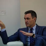 El presidente del Gobierno, Pedro Sánchez, en el Palacio de la Moncloa