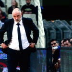 Pablo Laso, en la última derrota del Madrid en Atenas
