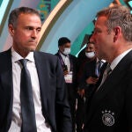Luis Enrique, junto al seleccionador alemán Hansi Flick