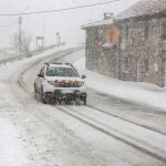 Nieve en la localidad leonesa de Isoba