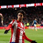 Joao Félix celebra uno de sus goles al Alavés