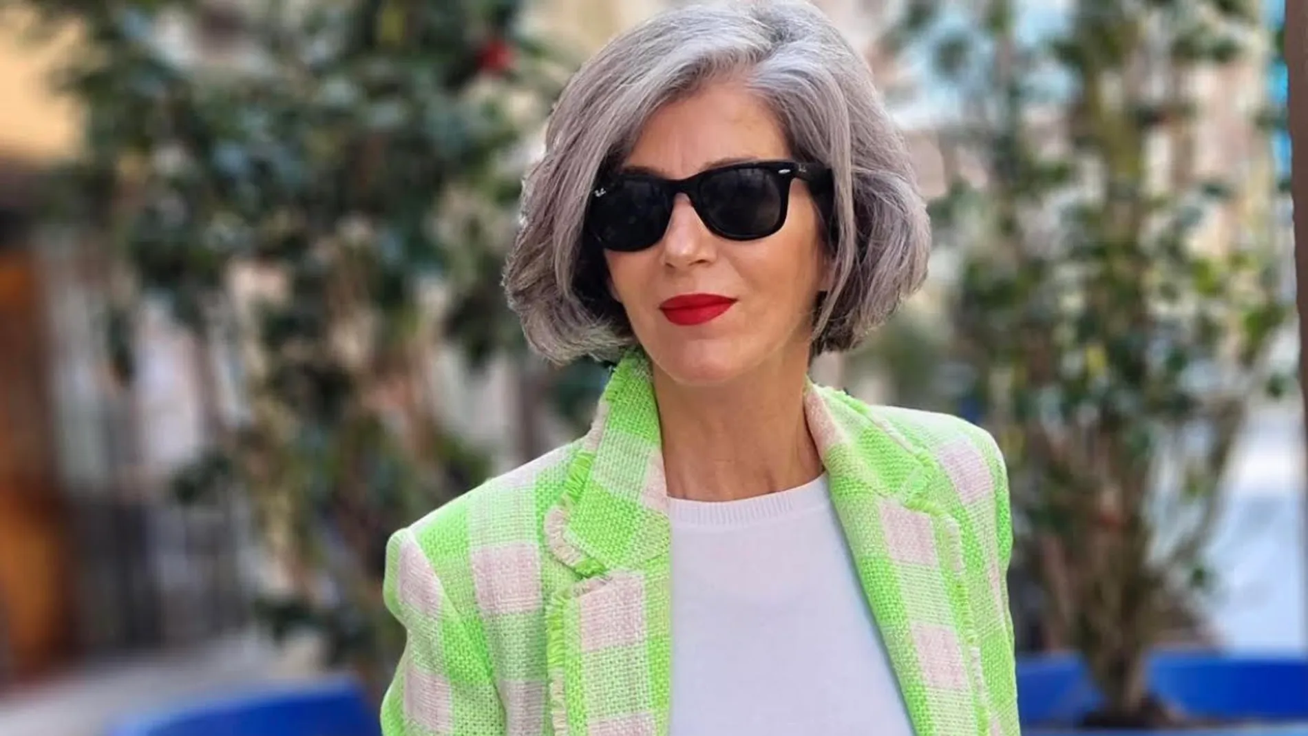 Carmen Gimeno con blazer de tweed.