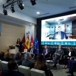Matiuschenko, durante su intervención por videoconferencia en la jornada organizada por el Colegio de la Abogacía de Madrid