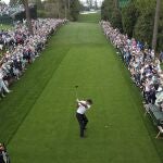 Tiger Woods, en un entrenamiento saliendo del hoy 18