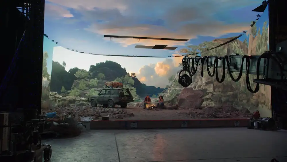 Uso de la tecnología Stagecraft con Unreal Engine 5 en un rodaje.