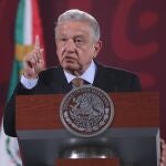 El presidente de México Andrés Manuel López Obrador, durante su conferencia de prensa matutina el pasado 8 de abril
