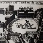 Una corrida de toros en Madrid, en un grabado del siglo XVII