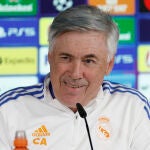Carlo Ancelotti, en una conferencia de Prensa del Real Madrid