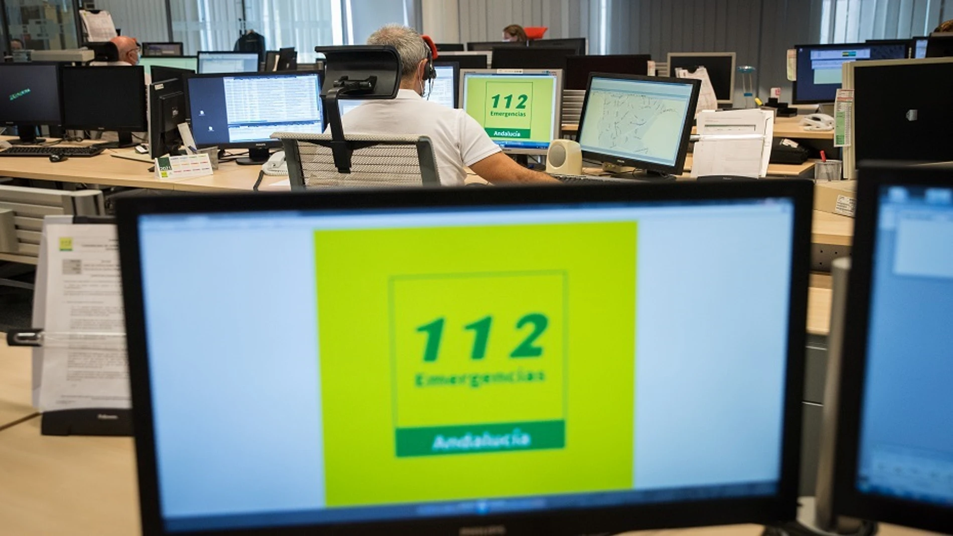 Sala del 112 Andalucía. JUNTA DE ANDALUCÍA
