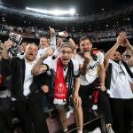 El Camp Nou contó con la presencia de unos 20.000 seguidores del Eintracht