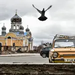 -FOTODELDÍA- Malyn (Ucrania), 16/04/2022.- Iglesia de St. Godmothers en Malyn, en la región de Zhytomyr, dañada por los bombardeos rusos. EFE/OLEG PETRASYUK