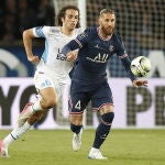 Sergio Ramos, en el partido del PSG contra el Olympique de Marsella