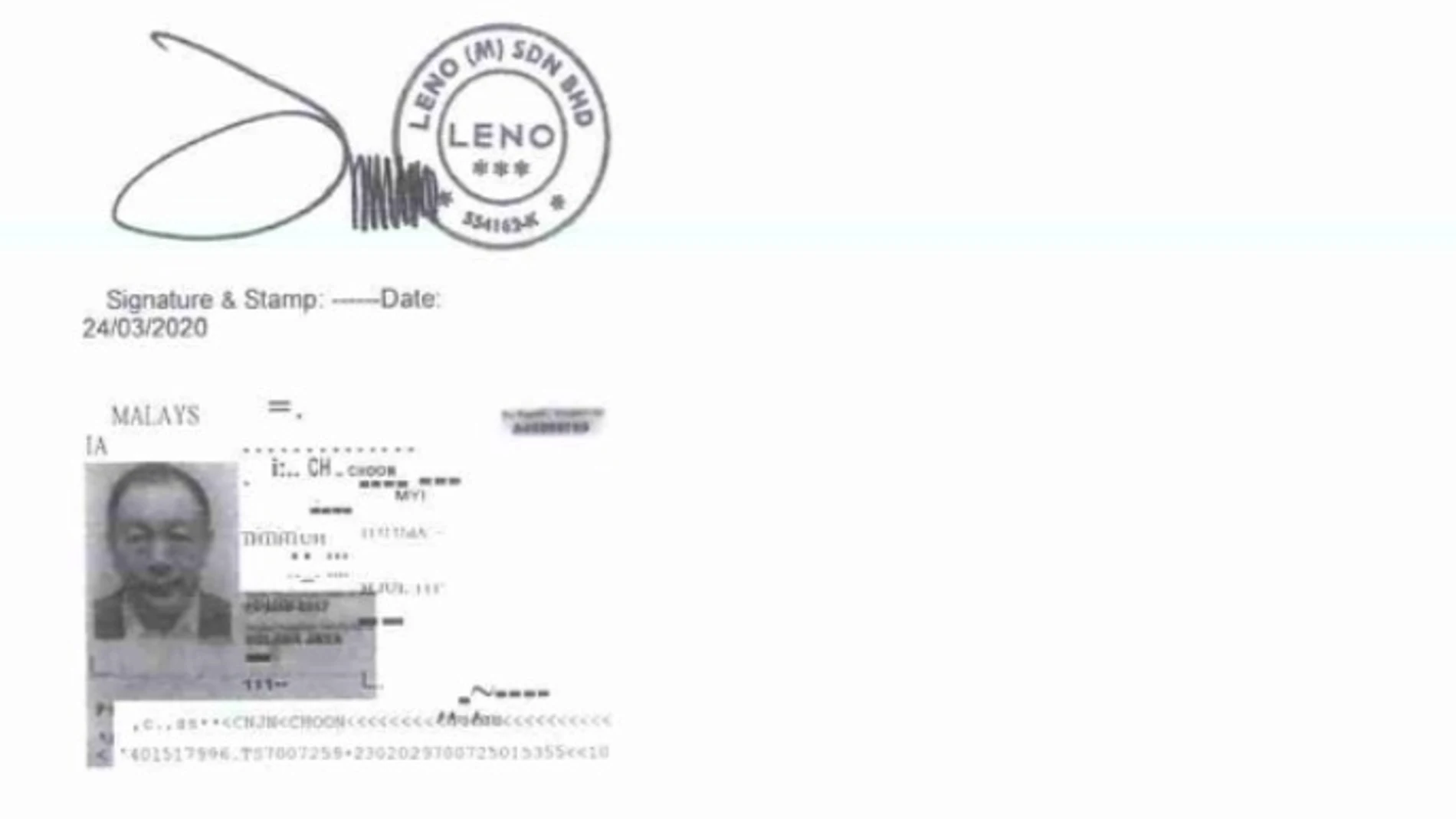 Documento de identidad de San Chin Choon