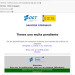 Correo fraudulento que se hace pasar por la DGT